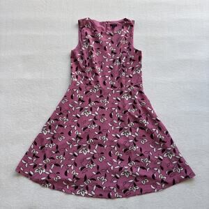 Ann Taylor Factory Womens Dress Size 8 Pink Floral Sleeveless ALine Romantic